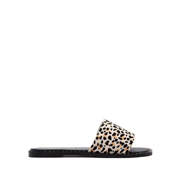 Qupid Leopard and Cream Slides - Picture 2 of 5